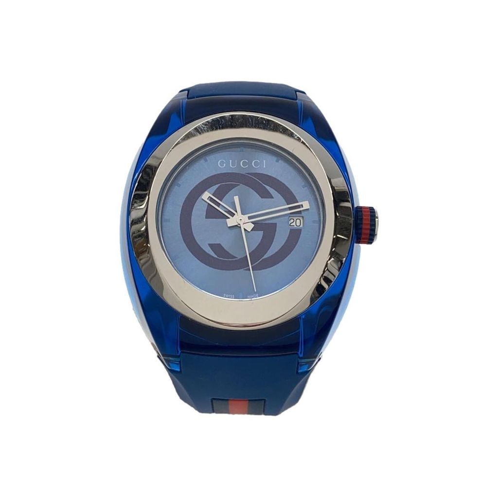 GUCCI Men's Sync Quartz Watch Analog Glover BLU YA137104A Direct from Japan Secondhand