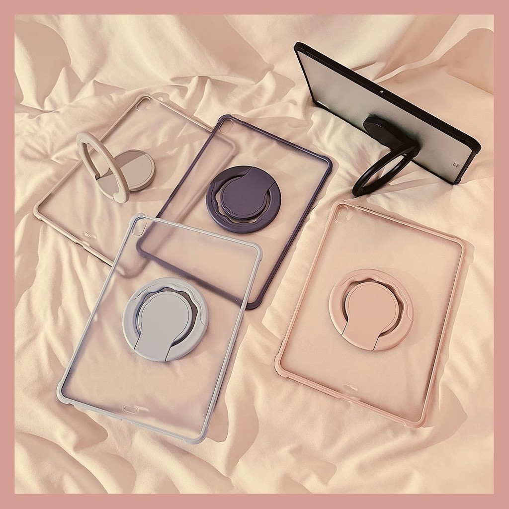ขอบนุ่ม Slim Frosted ซิลิคอนโปร่งใสสําหรับ Xiaomi Pad 7 Pro 11.2 นิ้ว 2024 5 6 6S Pro Poco Pad12.1 Redmi Pad SE 8.7 SE 11 นิ้ว Pro12.1 พร้อมขาตั้งหมุนได้