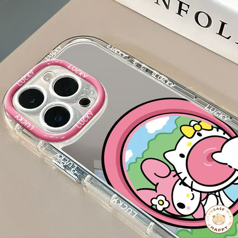 เคสไอโฟน 11 16 สำหรับ iPhone 15 13 12 14 Pro Max X XS XR Max 7 16 8 Plus SE 2020 การ์ตูนตลกตลกสวัสดีคิตตี้แมรี่แมวน่ารัก