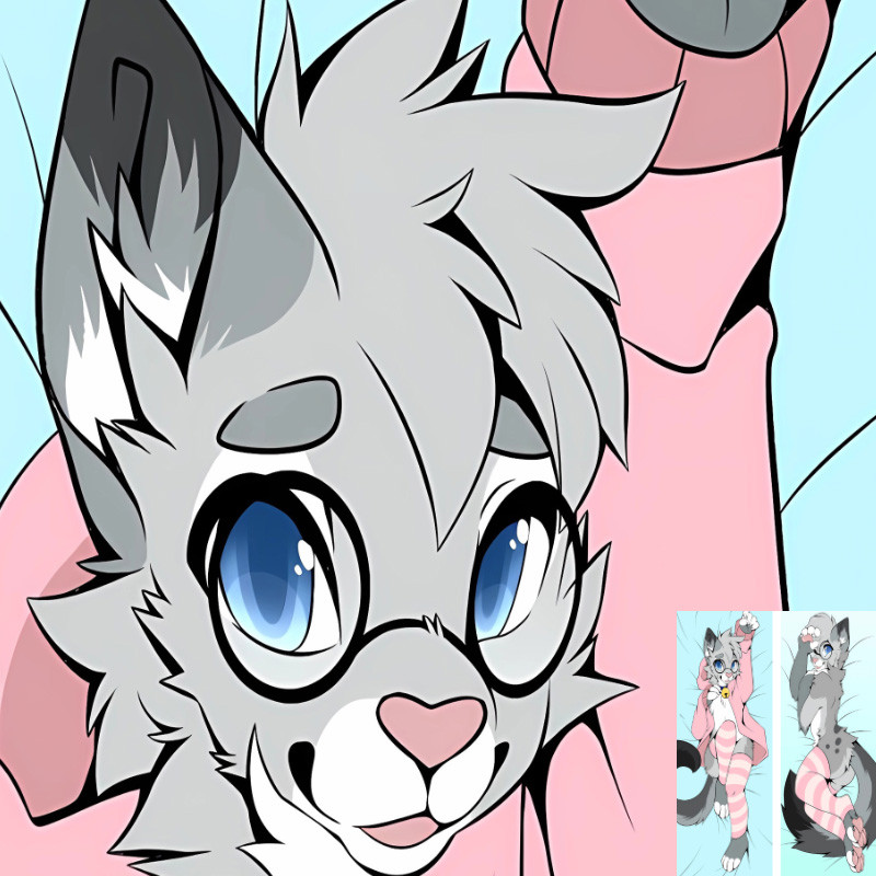 Furry อียิปต์ Mau Orcus ปุยอะนิเมะ Dakimakura ปลอกหมอนพิมพ์สองด้านคอสเพลย์กอดตกแต่งหมอนกรณี