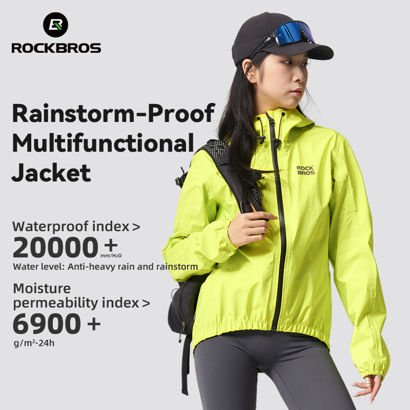 ROCKBROS แจ็คเก็ตกันฝน เสื้อกันฝน กันฝน กันลม กันน้ำเต็มรูปแบบ ปีนเขา ขี่จักรยาน เดินป่า แจ็คเก็ต