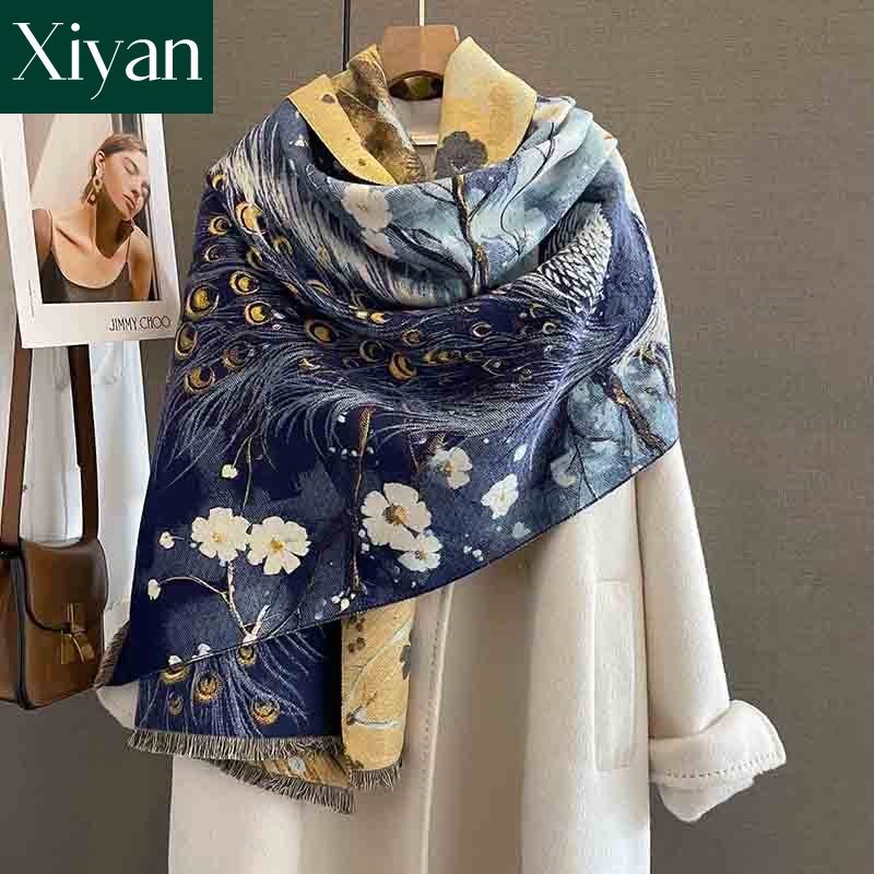 【พร้อมส่ง】ผ้าพันคอ ผ้าคลุมไหล่ ผ้าแคชเมียร์เทียม แบบหนา ให้ความอบอุ่น แฟชั่นฤดูหนาว สําหรับผู้หญิง