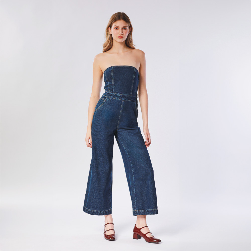 WRANGLER ชุดติดกันผู้หญิง คอลเลคชั่น Legend Of Wrangler รุ่น WR F124WJUMN84 สียีนส์เข้ม
