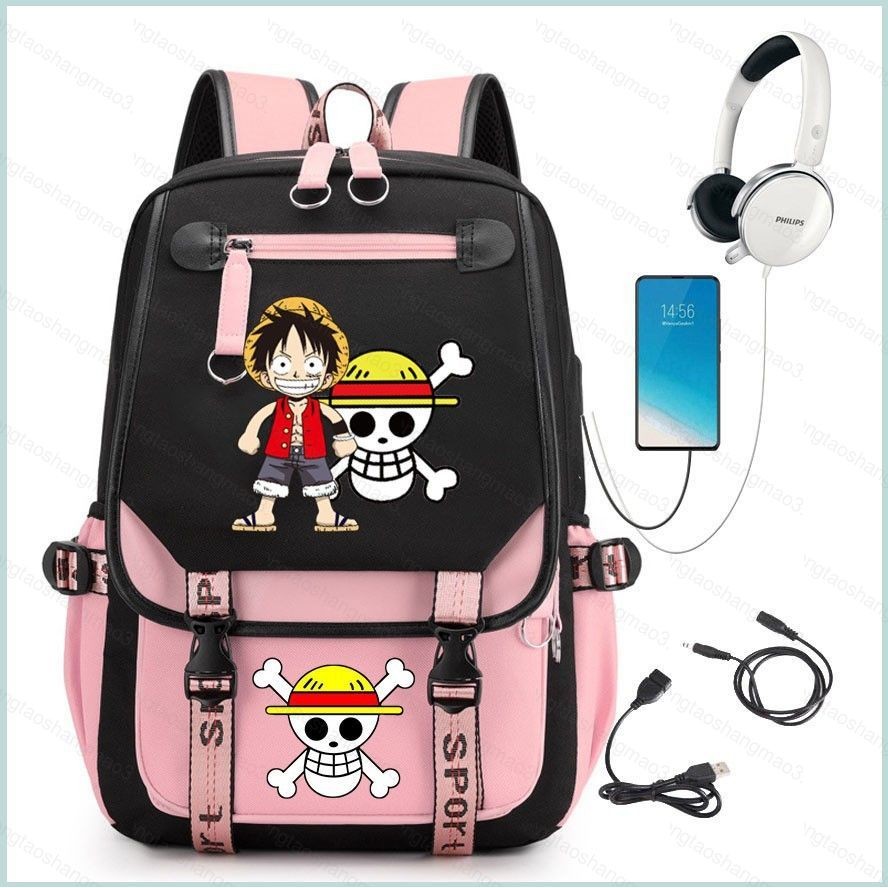 Yt3 One Piece Luffy กระเป๋าเป้สะพายหลังสําหรับนักเรียนขนาดใหญ่ความจุน้ําหนักเบาพิมพ์อเนกประสงค์น่ารักการ์ตูนกระเป๋านักเรียนกระเป๋า T