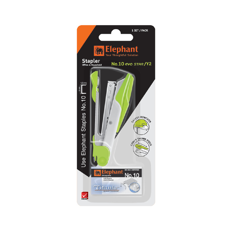 ELEPHANT เครื่องเย็บกระดาษพร้อมลวดเย็บ รุ่น EVO STAR เบอร์ 10