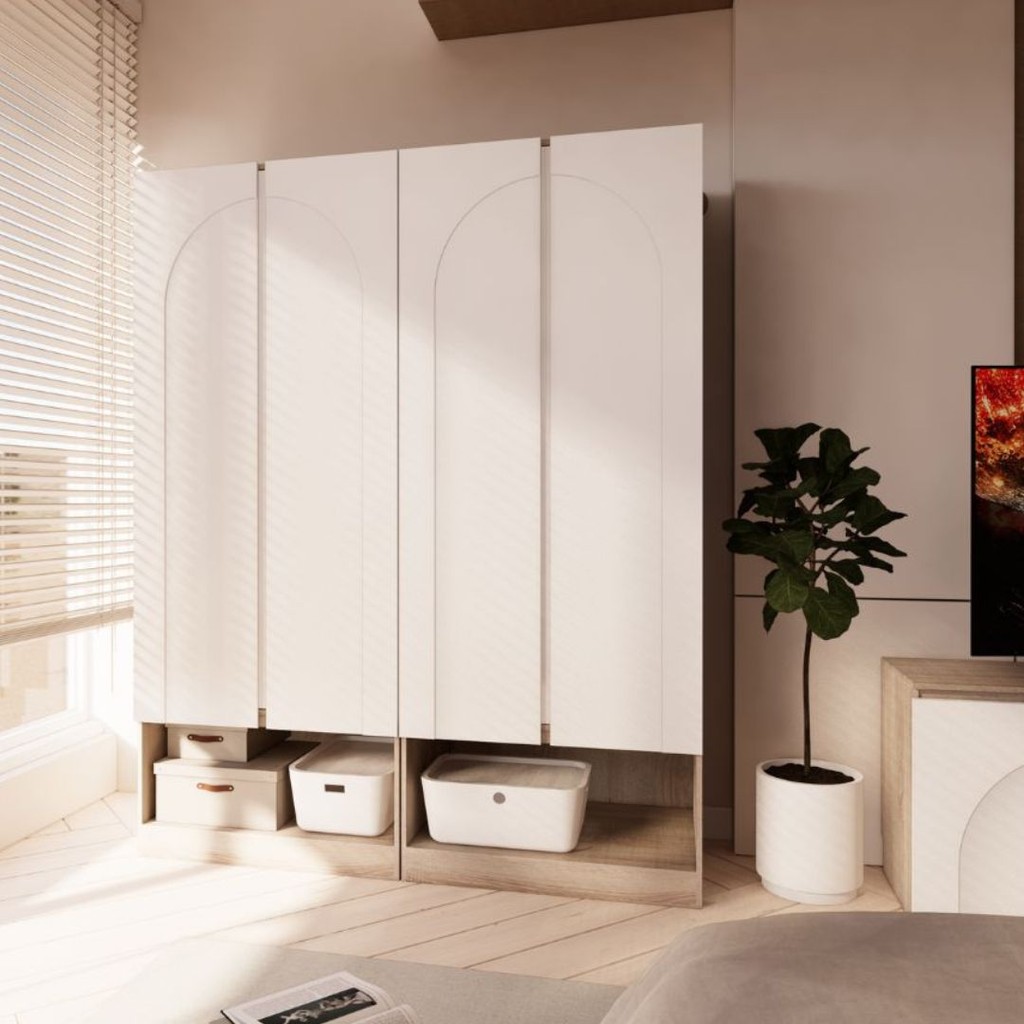 SB Design Square ชุดตู้เสื้อผ้าบานเปิด รุ่น PONYTA  แบรนด์ LOOMS