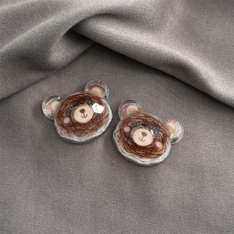 อุปกรณ์เรซิน diy Childlike โปร่งใสสัตว์ดอกไม้หมีการ์ตูน รูปที่ 8