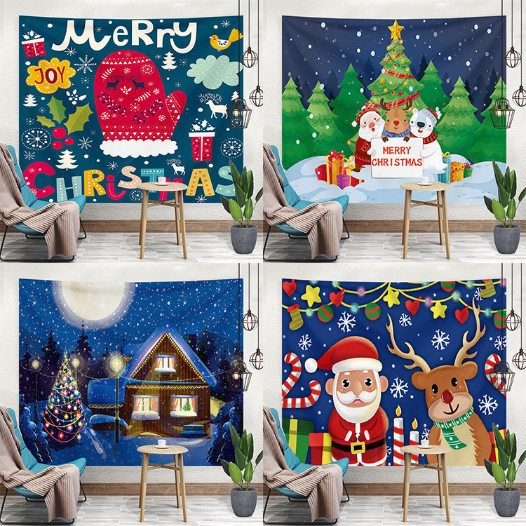 (ร้านไทย) ป้ายฉาก ป้ายผ้าคริสมาส ตกแต่งเทศกาลคริสต์มาส ( BD )​(CRM)