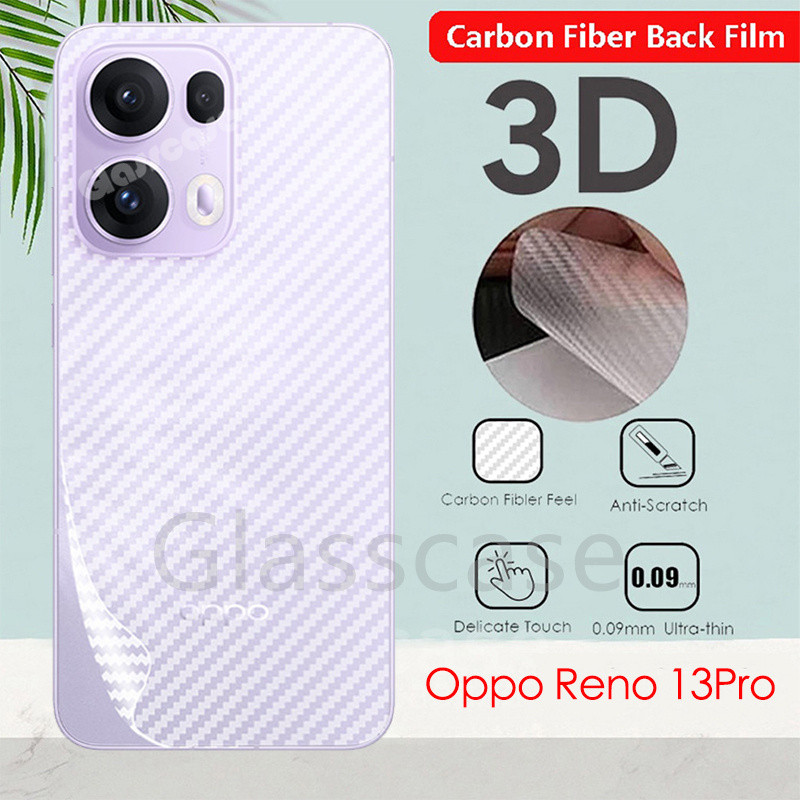 สําหรับoppo Reno 13 1 3 F pro 13F 13pro Reno13F Reno13pro OppoReno13 OppoReno13pro Anti Slip 3Dคาร์บอนไฟเบอร์ป้องกันหน้าจอด้านหลังป้องกันฟิล์มไม่กระจกนิรภัย