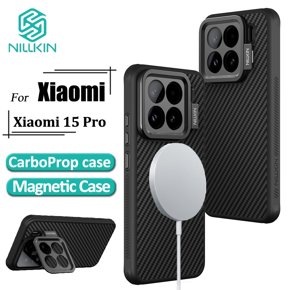 Nillkin เคสโทรศัพท์แม่เหล็กสําหรับ Xiaomi 15 Pro CarboProp Camera Flip Cover Protection Aramid Fiber + เคส TPU
