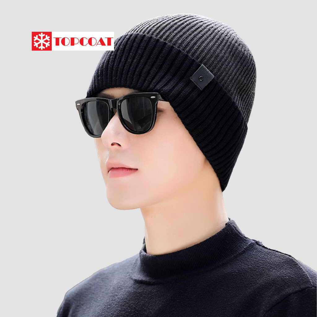 TOPCOAT หมวกถักกันหนาว Unisex บุขนด้านในกันลมได้ดี อุณหภูมิได้ถึง -20 องศา (1 ใบ) Freesize