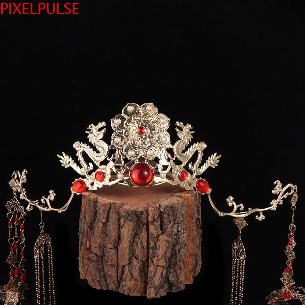 Pixelpulse Hanfu ผม Sticks Headwear Vintage ดอกไม้สไตล์โบราณสไตล์จีนสําหรับเด็กเครื่องแต่งกาย Props ผมดิสก์ผู้หญิงผมส้อม