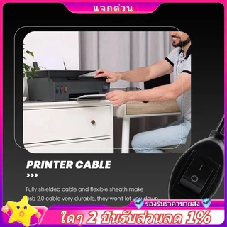 ในสต็อก-2 in 1 Printer Cable USB A to B Male Printer Cable for Printer Splitter for Two Computers