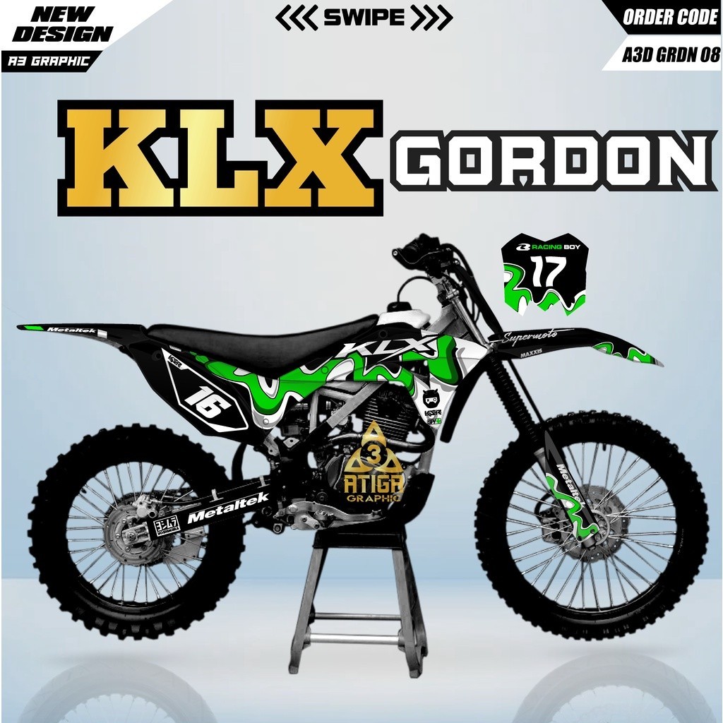 รูปลอก KLX GORDON Supermoto klx lgordon รูปลอกเต็มตัว klx gordon เก่า full body decal klx gordon สติ