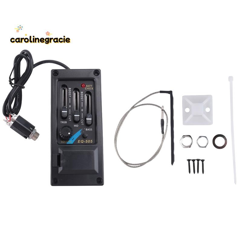 Eq-505 กีตาร์อาน Pickup 3 Bands EQ Equalizer มือซ้ายอะคูสติกกีตาร์ Preamp System Equalizer Piezo