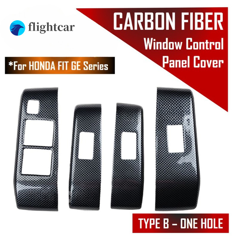 Honda Jazz/Fit GE GE6 GE8 2008-2014 ภายในแผงหน้าต่างคาร์บอนไฟเบอร์ Trim อุปกรณ์ป้องกัน