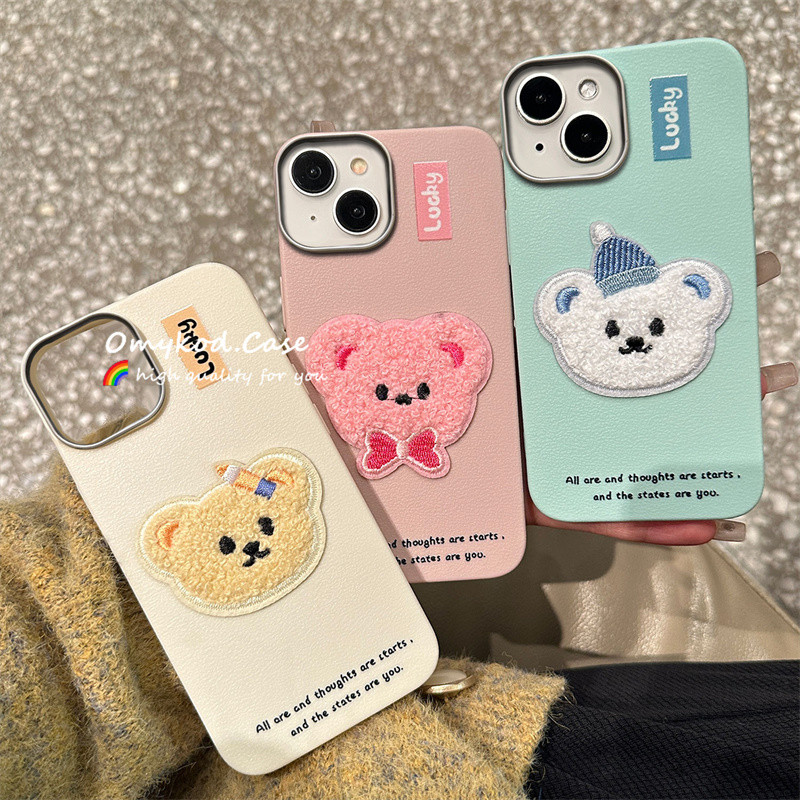 SAMSUNG 3dตุ๊กตาสําหรับsamsung S21 S22 S23 S24 Plus Ultra S20 S23 S24FE A51 4G A31 A21s A20s A06 A73 เคสโทรศัพท์INSน่ารักหมีปักตุ๊กตาการ์ตูนAnti Dropกันกระแทกป้องกัน