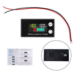 ตัววัดโวลท์แบต 6133A DC8-100V วัดแบตดิจิตอล โวลต์แบตเตอรี่ LCD สองสายจอแสดงผลดิจิตอลโวลต์มิเตอร์สีฟ้า