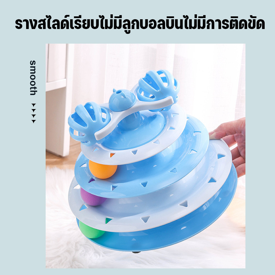 CODของเล่นแมว จานเสียงแมว รางบอลแมว สามารถหมุนได้ 360 องศา มันสร้างเสียงและเรืองแสง  ด้วยขนนก สามารถหมุนได้ - รูปที่ 2