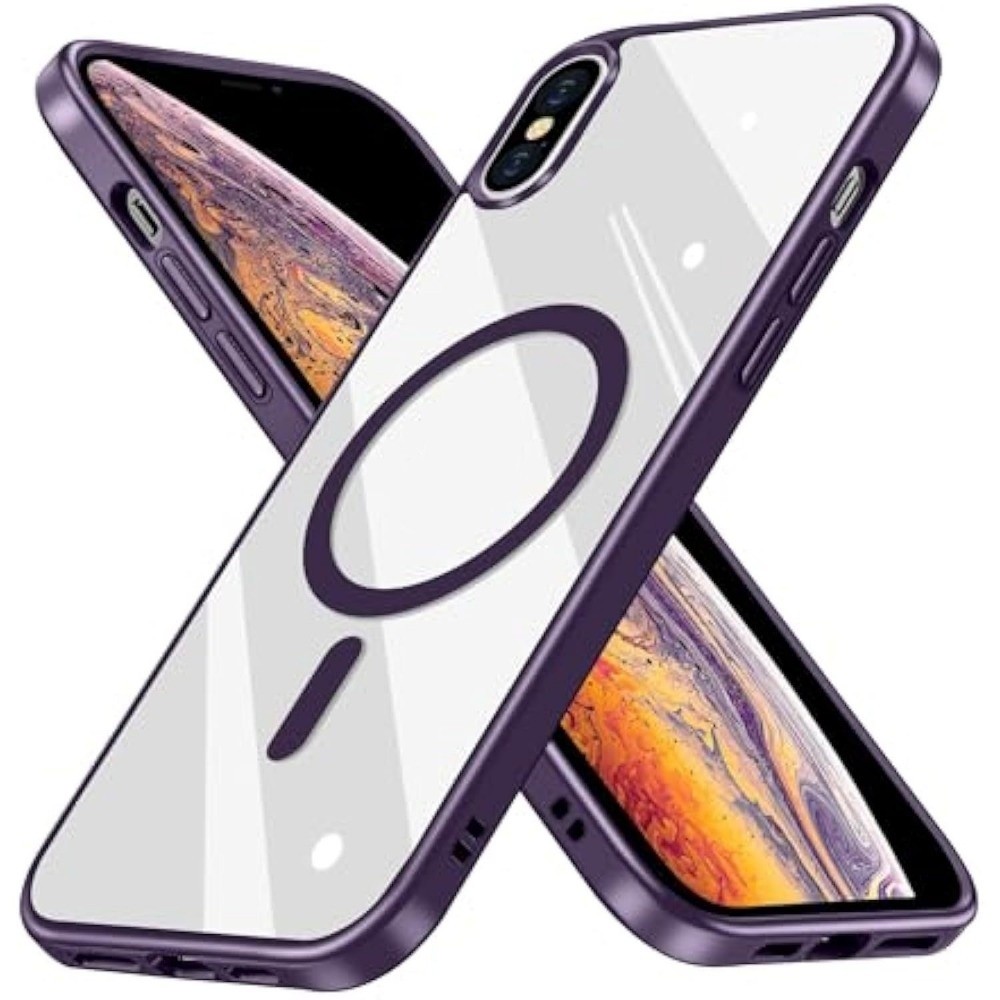 แผงด้านหลัง PC โปร่งใสโปร่งใสเหมาะสําหรับเคสโทรศัพท์ iPhone X/XS, XR และ XS MAX, ความเข้ากันได้ในการชาร์จแบบแม่เหล็ก