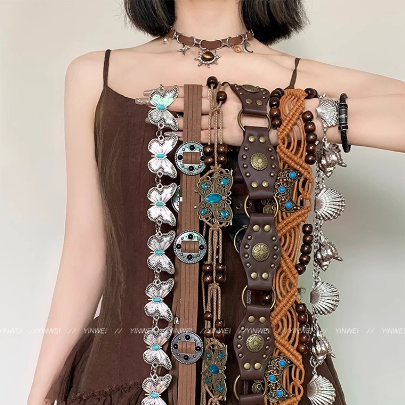 High-End กางเกงยีนส์อุปกรณ์เสริม Bohemian โลหะเอว Chain