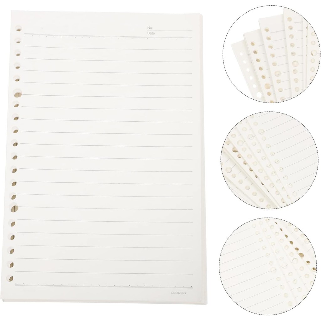 60แผ่น หลวมใบโน๊ตบุ๊คเติมเกลียว เครื่องเขียน Binder ขนาดA5 B5 A4 กระดาษ Loose Leaf Notebook Refill
