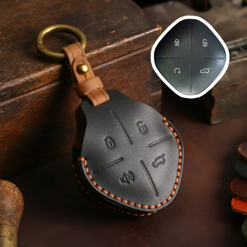 Car Key Cover Keychain Accessories Leather Protective Shell for Chery Jetour Dashing X-1 Plus DTC ID