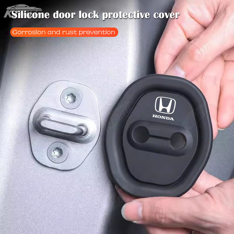 Honda รถประตูล็อคป้องกันตกแต่งประตู Shock Pad ซิลิโคนอุปกรณ์เสริมสําหรับ Civic Jazz Fit Accord Vezel Brio Cr-V City Hr-V Wrv Spirior Shuttle