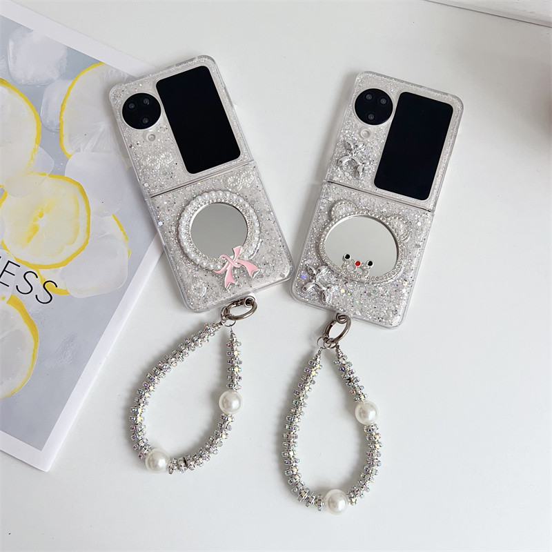 แฟชั่น Bling Glitter Bear Mirror Clear Case สําหรับ OPPO รูปที่ 2