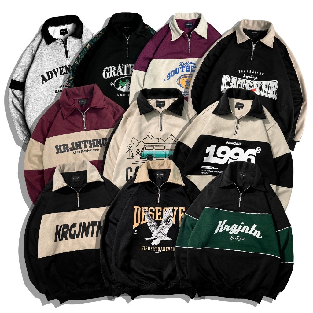 VOLUME 2 SWEATER RUGBY HALFZIP / HALFZIP ผู้ชาย DISTRO / สไตล์ตะวันตก