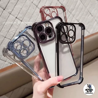 หรูหราชุบเกราะกันกระแทกเคสโทรศัพท ์ สําหรับiPhone 15 14 13 12 11 Pro Max 15 Plusกล ้ องป ้ องกันถุงลมนิรภัยอะคริลิคใสปกแ
