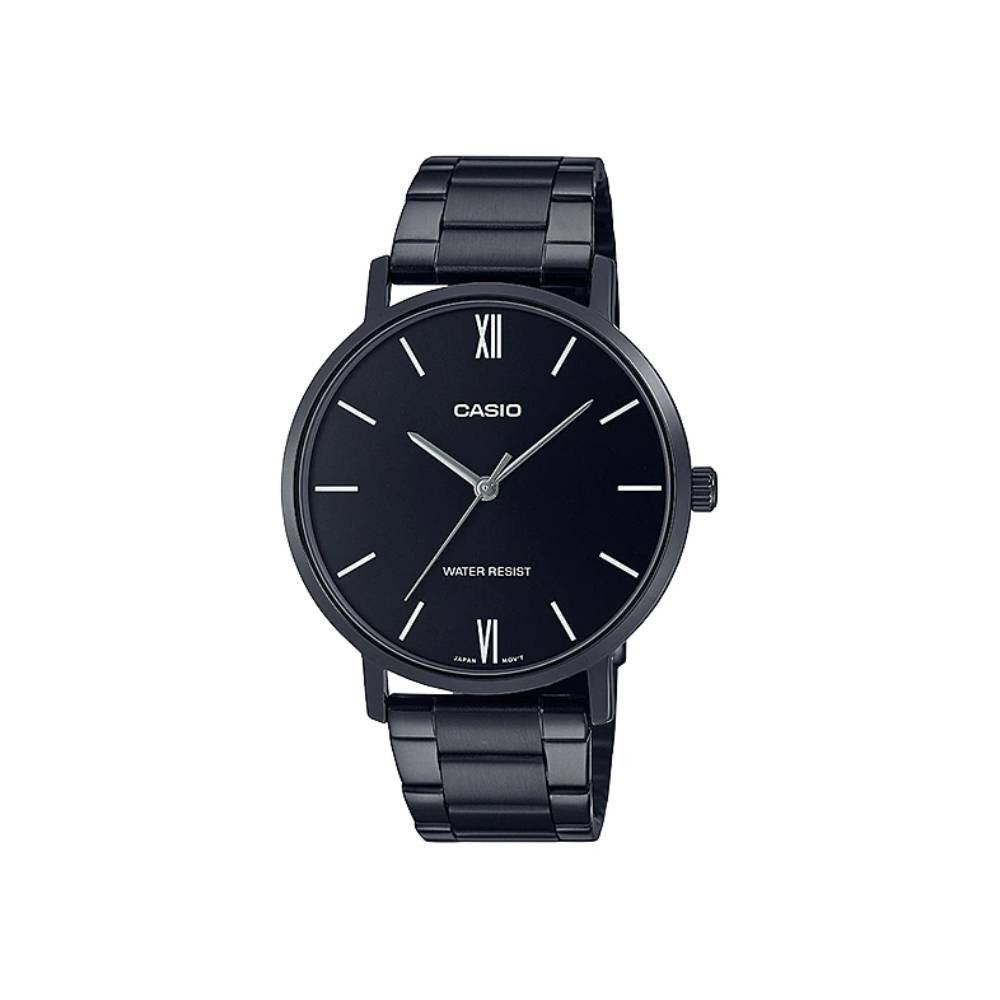 CASIO นาฬิกาข้อมือ CASIO รุ่น MTP-VT01B-1BUDF วัสดุสเตนเลสสตีล สีดำ