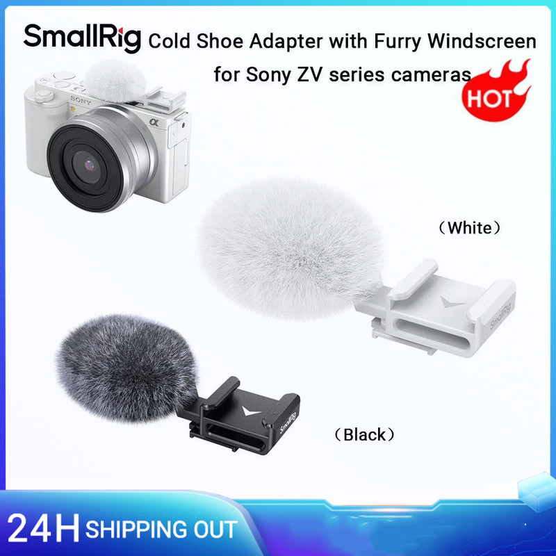SmallRig ZV-E1 อะแดปเตอร์รองเท้าเย็นพร้อมกระจกขนยาว,สีขาว/สีดําสําหรับกล้อง Sony ZV series สําหรับ S