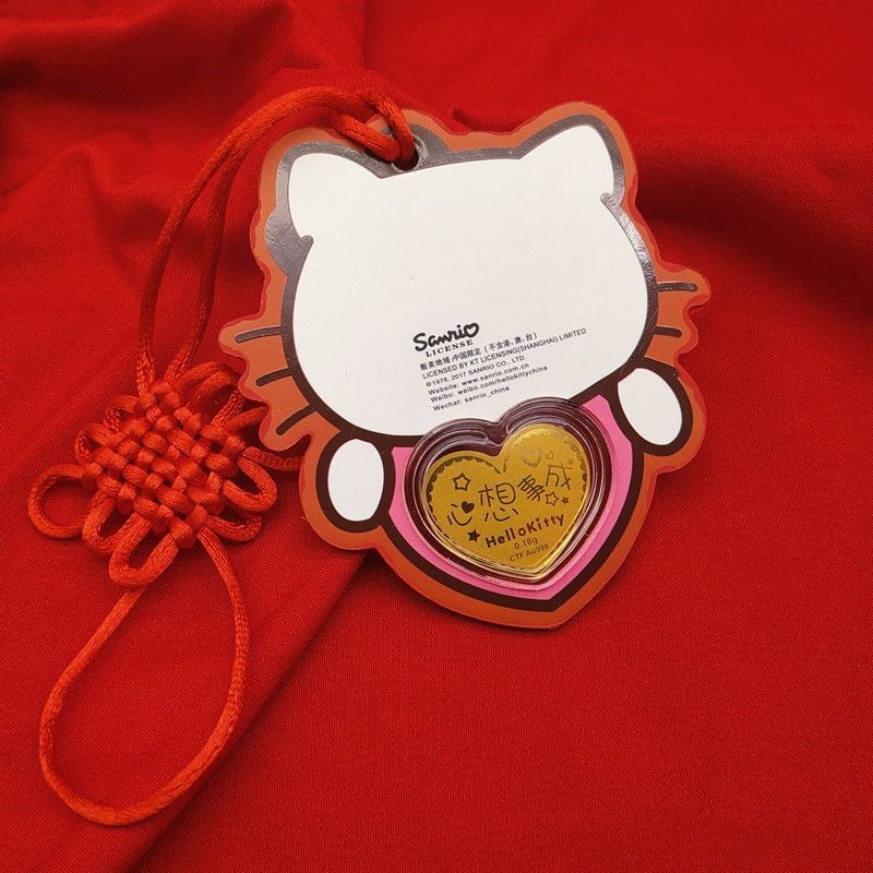 Good Things Recommendation hellokitty Hello Kitty Pure Gold 999KT Cat ของขวัญการ์ตูนญี่ปุ่นสําหรับแฟ