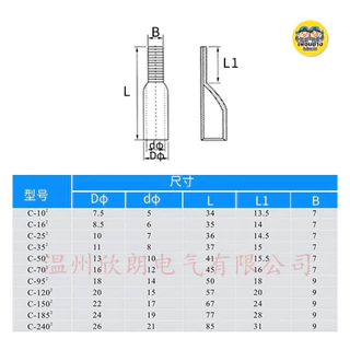**แบบหนา ราคาต่อ 10 ชิ้น** หางปลาปากเป็ด แบบหนา C45-10, C45-16, C45-25, C45-35, C45-1.5, C45-2.5, C45-4, C45-6 หางปลา
