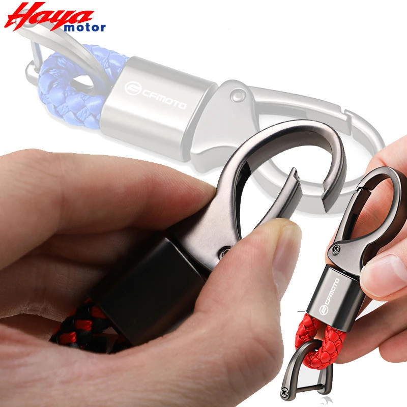 โลโก้ที่กําหนดเองรถจักรยานยนต์เชือกถักพวงกุญแจพวงกุญแจโลหะสําหรับ CFMOTO 400NK 650NK 150NK 250NK 400