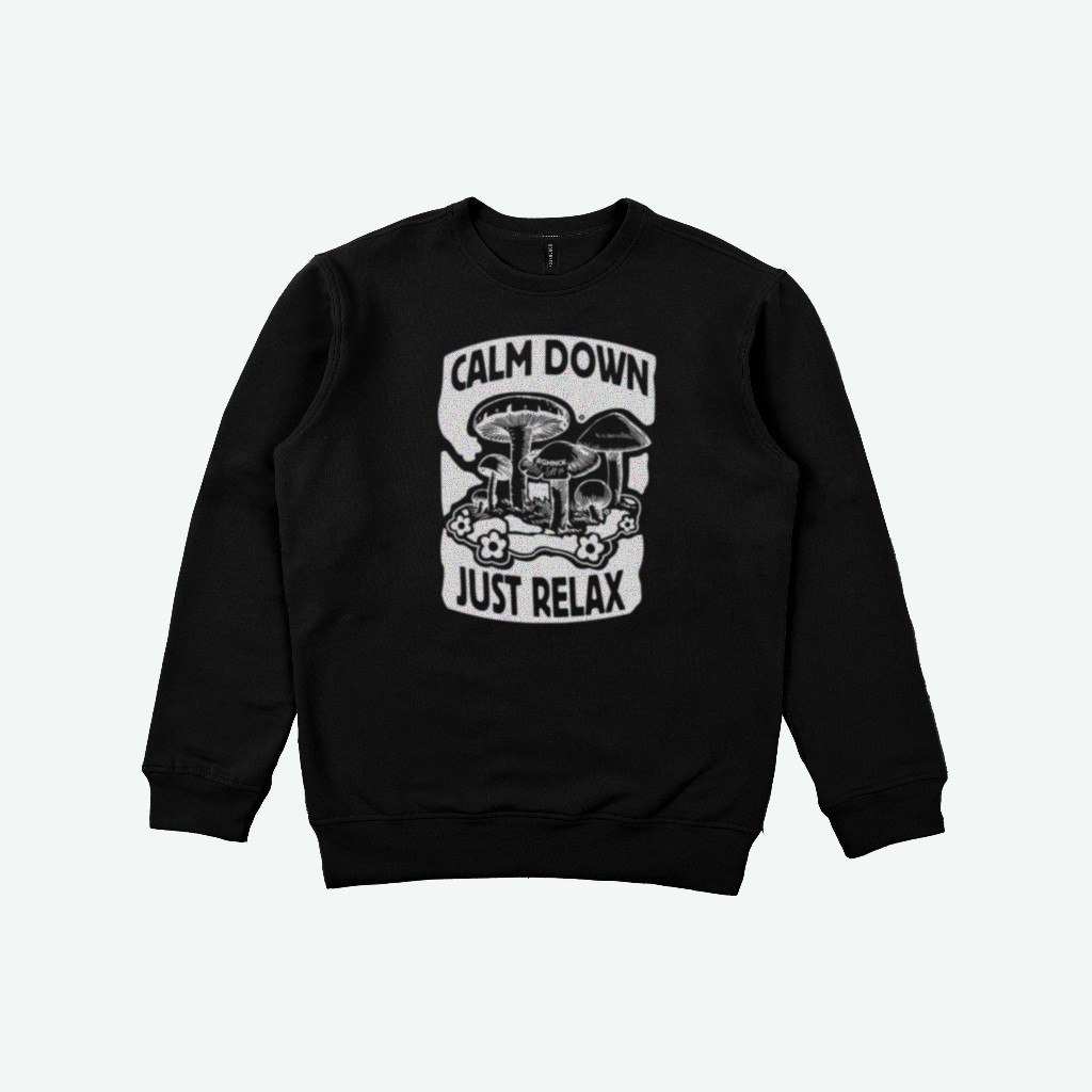 Roughneck SS350 Calm Down Just Relax คอกลมสีดํา