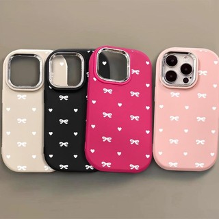เคสโบว์ขาว นุ่ม น่ารัก กันกระแทก สวยงาม เข้ากันได้กับ iPhone 14, 15, 13, 12, 11, Pro Max ทำจากซิลิโคน TPU เคสโทรศัพท์