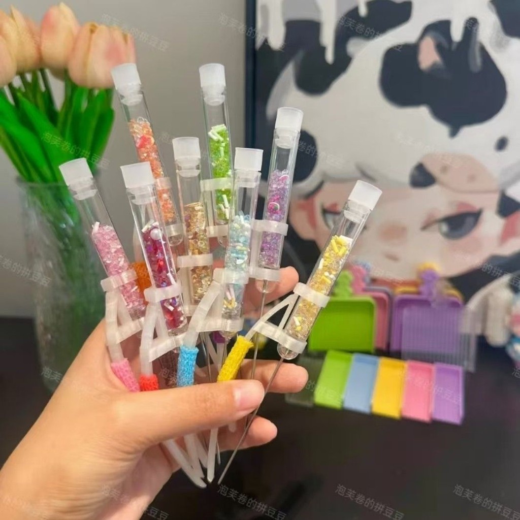 Uken Bean เข็ม Creative DIY พัฟครูถั่วเข็มปากกาพลั่วแมวชุดโปร่งใส Yuken Pinduo เบเกอรี่ DIY พัฟครูถั