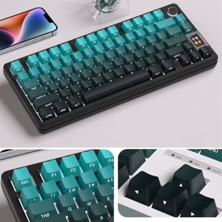 Gradient Cyan Side-lit RGB Backlit Keycaps Double Shot PBT K…