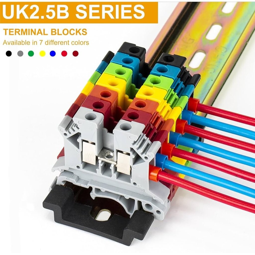 UK2.5B Screw Clamp DIN Rail Terminal Block เทอร์มินอล 10 ชิ้น UK2.5