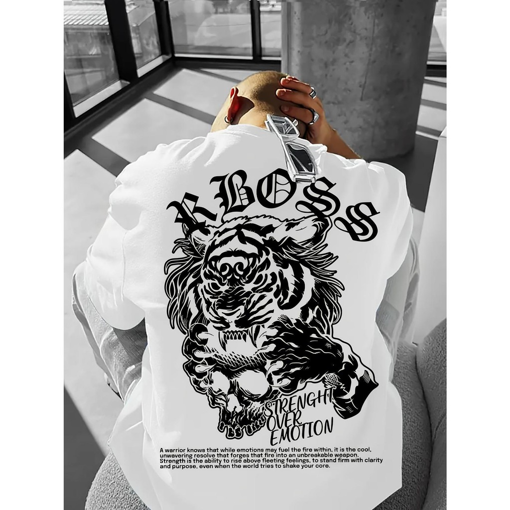 เสื้อยืด Grafik Kasual Lelaki - เสื้อยืดและ KINGSTHROUGH EMOTION