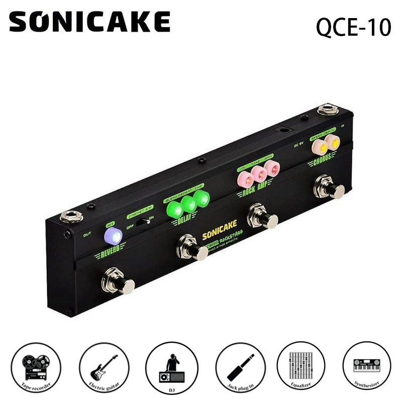 SONICAKE Rockstage กีตาร์ Multi Effect เหยียบ Chorus Delay Reverb Distortion คลาสสิก Rock Tone กีตาร