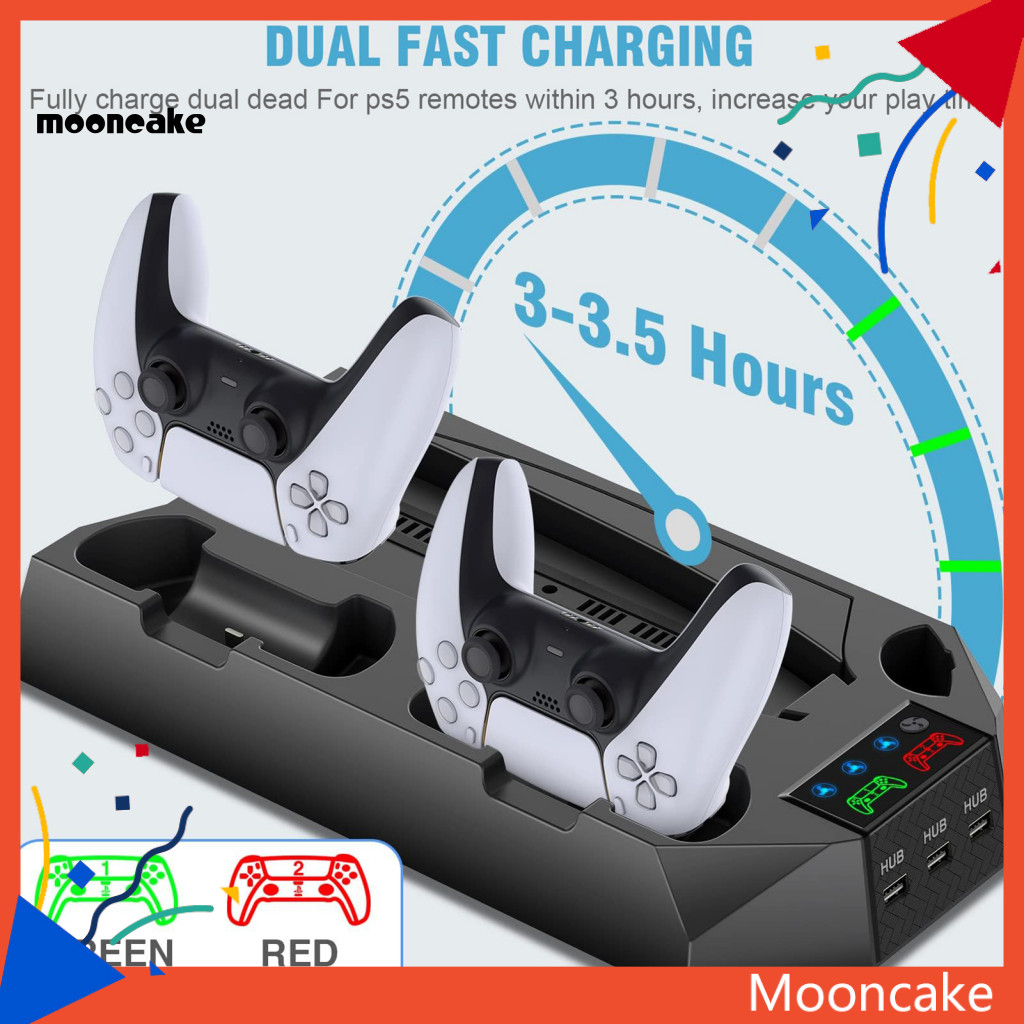 ขนมไหว้พระจันทร์| แท่นชาร์จกระจายความร้อนที่มีประสิทธิภาพ แท่นชาร์จ Ps5 Slim/ps5 พร้อมพัดลมระบายความ