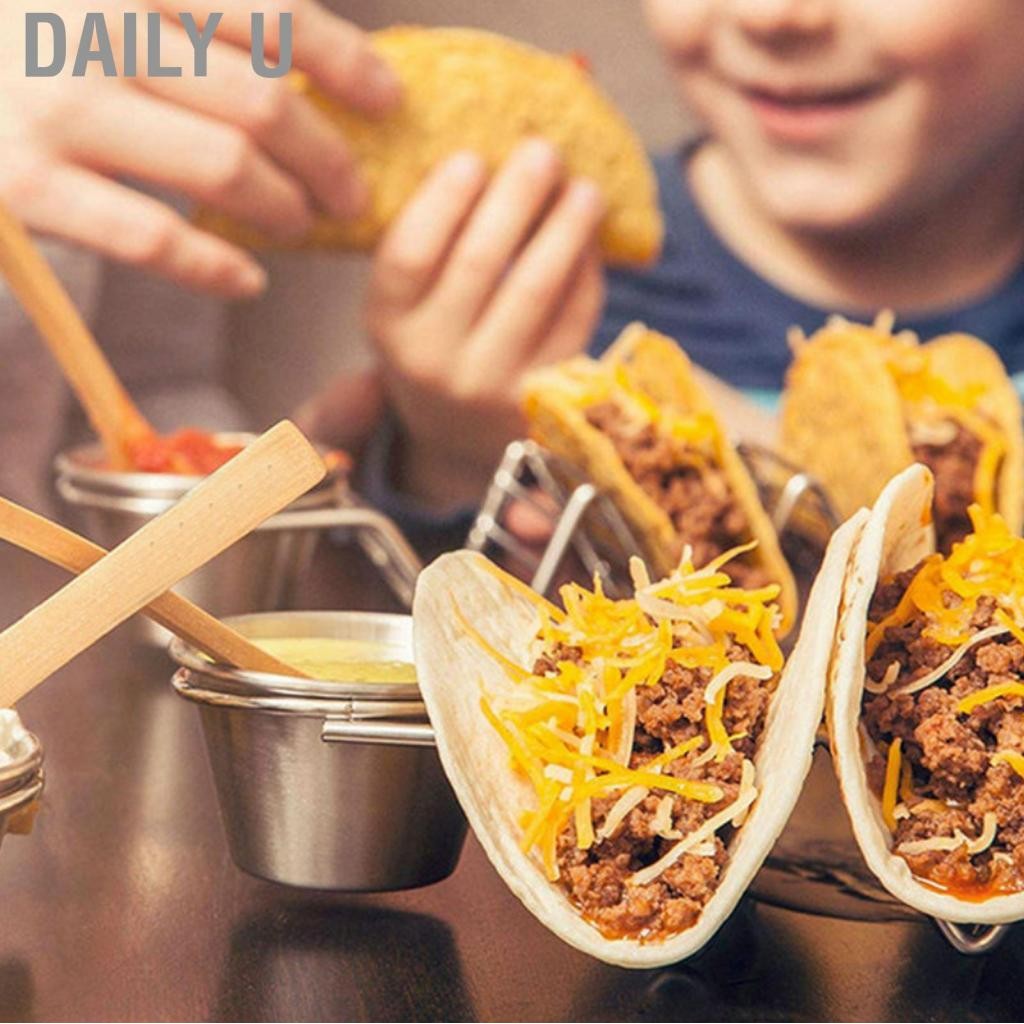 Daily U Taco Holder Rack Glossy 3 Grid Sauce Cup สำหรับงานเลี้ยง