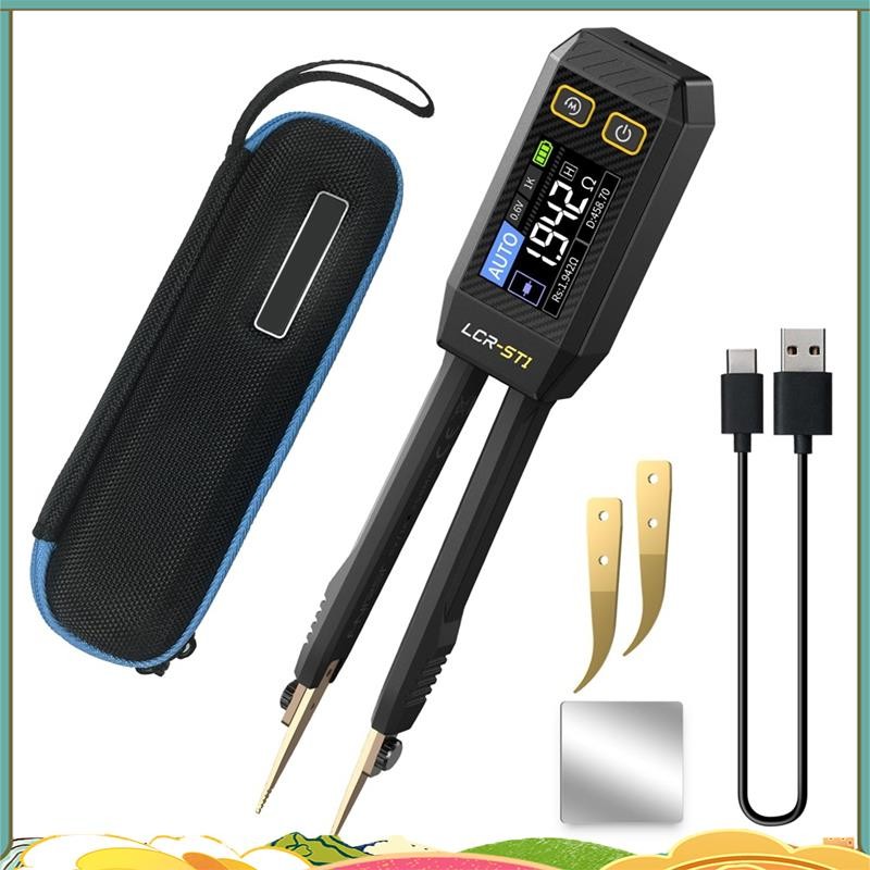 LCR-ST1 10KHz LCR Meter Tweezer, Mini Smart SMD Tester, ส่วนประกอบอัตโนมัติการรับรู้อิเล็กทรอนิกส์วิ