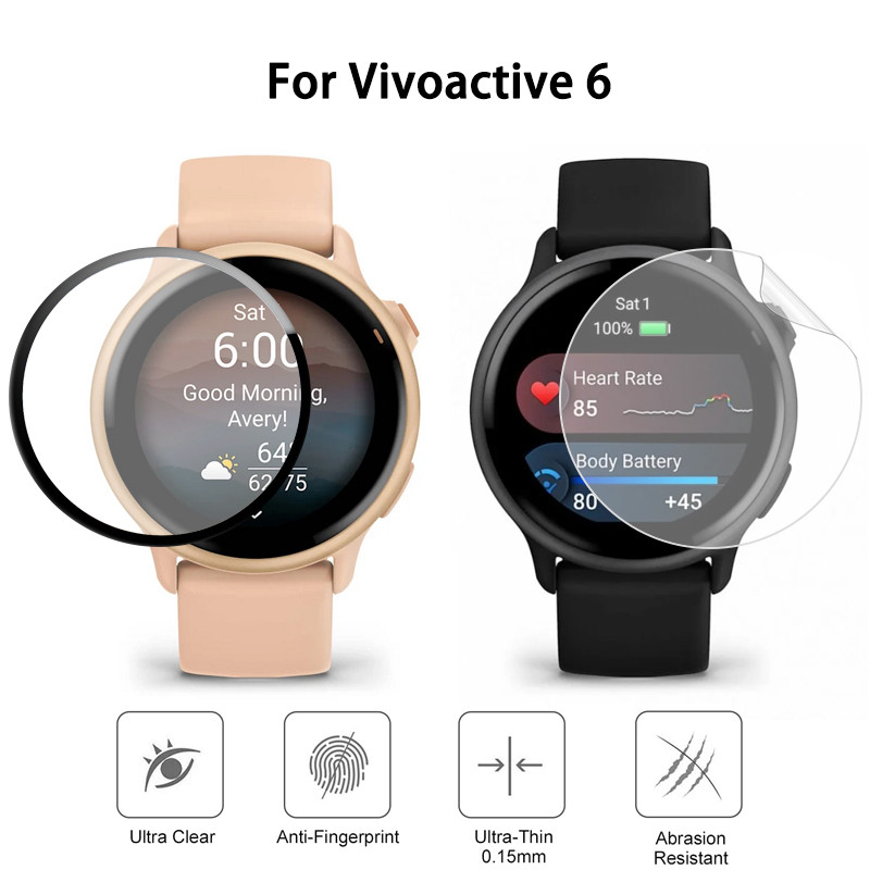 ตัวป้องกันหน้าจอ Hydrogel PMMA HD TPU ป้องกันรอยขีดข่วนสําหรับ Garmin Vivoactive 6