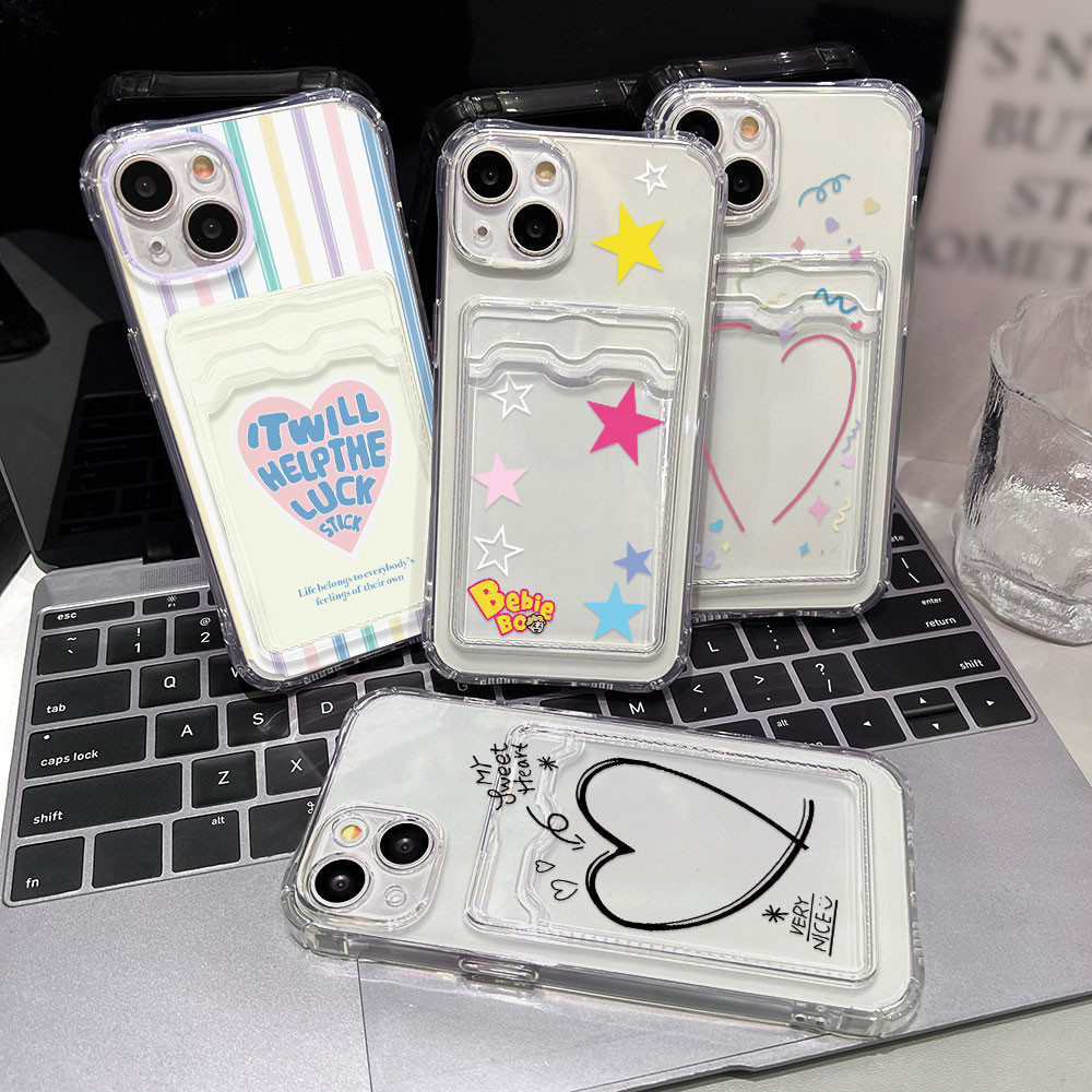 Card Holder เคส For iPhone 15 11 13 14 16 17 Pro Max 12 XR Air X Xs 7 8 Plus 16promax 15promax TPU เคสโทรศัพท์มือถือ