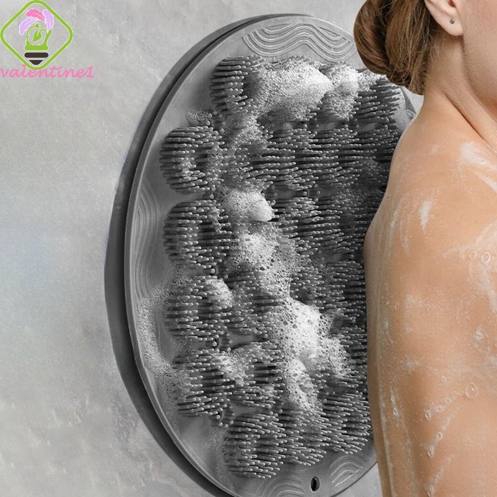 VALENTINE Back Scrubber, Solid Color TPR Bath Brush, Multifunctional Bath Supplies Sucker Foot Wash Back Massage Cleaning Brush Wash Your Feet