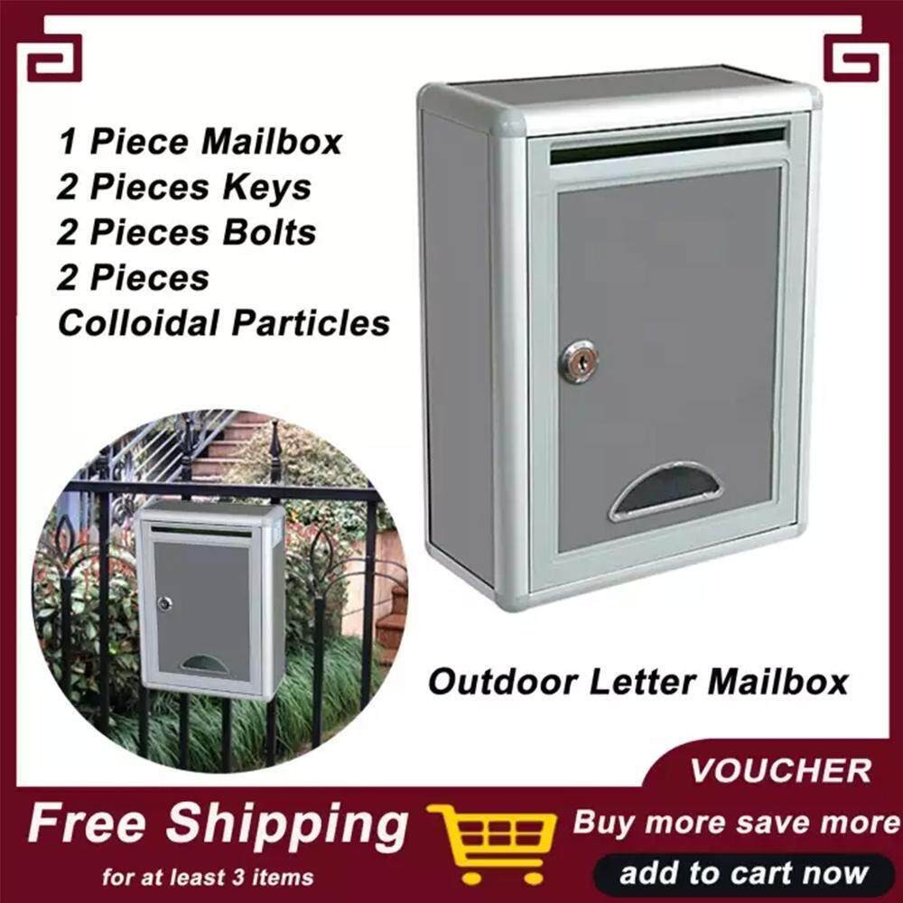 Wall Mount Mail กล่องจดหมายอลูมิเนียม มีล็อครักษาความปลอดภัย ใช้กลางแจ้งบ้านสวน